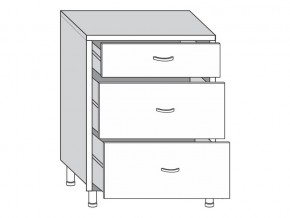 2.60.03 Шкаф-стол на 600мм с 3-мя ящиками в Озёрске - ozyorsk.mebel74.com | фото