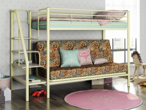 Двухъярусная кровать с диваном Мадлен 3 Слоновая кость-марки в Озёрске - ozyorsk.mebel74.com | фото 1