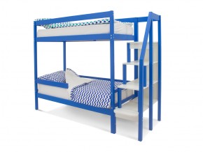 Двухъярусная кровать Svogen с бортиком синий в Озёрске - ozyorsk.mebel74.com | фото