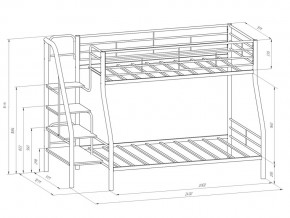 Двухъярусная кровать Толедо 1 Черный-Дуб молочный в Озёрске - ozyorsk.mebel74.com | фото 2