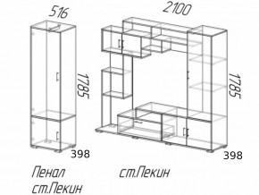 Гостиная Пекин с пеналом Ясень Шимо в Озёрске - ozyorsk.mebel74.com | фото 2