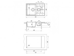 Каменная мойка Dr. Gans Smart Оливия 740 K в Озёрске - ozyorsk.mebel74.com | фото 2