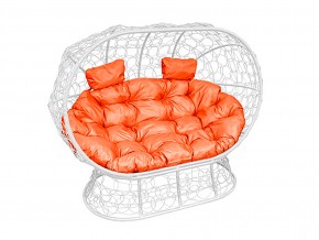 Кокон Лежебока на подставке с ротангом оранжевая подушка в Озёрске - ozyorsk.mebel74.com | фото 1
