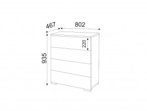 Комод 4 ящика Осло М05 ручка торцевая Цемент светлый в Озёрске - ozyorsk.mebel74.com | фото 2