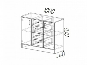 Комод К1000-2Д ЛДСП ясень шимо в Озёрске - ozyorsk.mebel74.com | фото 2