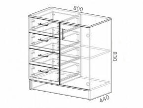 Комод К800-1Д ЛДСП венге-лоредо в Озёрске - ozyorsk.mebel74.com | фото 2