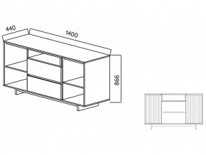 Комодино Moderno-1400 Ф5 в Озёрске - ozyorsk.mebel74.com | фото 5