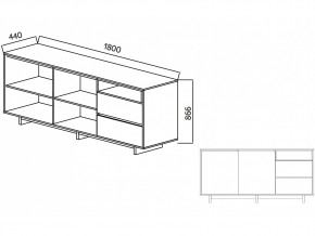 Комодино Moderno-1800 В-1 Ф6 в Озёрске - ozyorsk.mebel74.com | фото 4