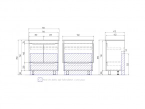 Комплект мебели в ванную Grani 750 дуб сонома напольный в Озёрске - ozyorsk.mebel74.com | фото 3