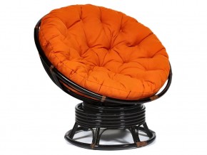 Кресло-качалка Papasan w 23/01 B с подушкой Antique brown, ткань Оранжевый в Озёрске - ozyorsk.mebel74.com | фото