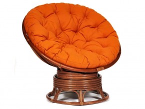 Кресло-качалка Papasan w 23/01 B с подушкой Pecan, ткань Оранжевый в Озёрске - ozyorsk.mebel74.com | фото