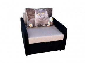 Кресло кровать Канзасик с подлокотниками кот с ромашками-2 в Озёрске - ozyorsk.mebel74.com | фото