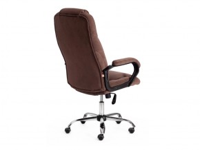 Кресло офисное Bergamo хром флок коричневый в Озёрске - ozyorsk.mebel74.com | фото 3