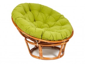 Кресло Papasan 23/01 W с подушкой Cognac, флок Олива в Озёрске - ozyorsk.mebel74.com | фото