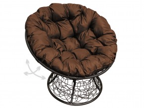 Кресло Папасан пружинка с ротангом коричневая подушка в Озёрске - ozyorsk.mebel74.com | фото 1