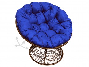 Кресло Папасан пружинка с ротангом синяя подушка в Озёрске - ozyorsk.mebel74.com | фото