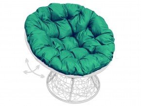 Кресло Папасан пружинка с ротангом зелёная подушка в Озёрске - ozyorsk.mebel74.com | фото 1