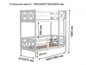 Кровать 2-х ярусная Аист-2 Прованс белый 1600х800 мм в Озёрске - ozyorsk.mebel74.com | фото 2