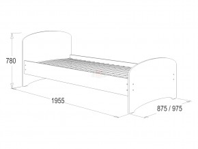 Кровать-4 одинарная 800*1900 ясень анкор темный в Озёрске - ozyorsk.mebel74.com | фото 2