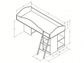 Кровать чердак Дюймовочка 5.1 Розовый в Озёрске - ozyorsk.mebel74.com | фото 2