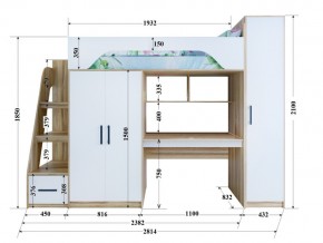 Кровать чердак Тея с пеналом винтерберг-зира в Озёрске - ozyorsk.mebel74.com | фото 2