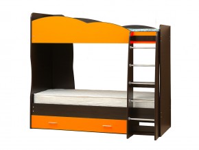 Кровать детская двухъярусная Юниор 2.1 оранжевая в Озёрске - ozyorsk.mebel74.com | фото