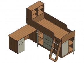 Кровать Дюймовочка 1 Оранжевый в Озёрске - ozyorsk.mebel74.com | фото 3