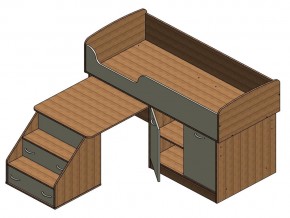 Кровать Дюймовочка 2 Орех в Озёрске - ozyorsk.mebel74.com | фото 3