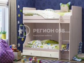 Кровать двухъярусная Бемби МДФ Белый глянец в Озёрске - ozyorsk.mebel74.com | фото
