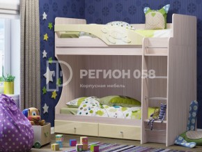 Кровать двухъярусная Бемби МДФ Ваниль глянец в Озёрске - ozyorsk.mebel74.com | фото 1