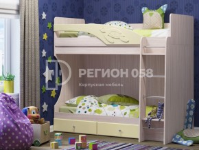 Кровать двухъярусная Бемби МДФ Ваниль матовая в Озёрске - ozyorsk.mebel74.com | фото 1