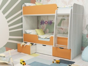 Кровать двухъярусная Малыш двойняшка винтерберг-оранжевый в Озёрске - ozyorsk.mebel74.com | фото