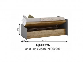 Кровать Харви белый/вотан в Озёрске - ozyorsk.mebel74.com | фото 3