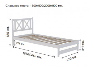 Кровать односпальная Аист-7 Классика белый 1800х900 мм в Озёрске - ozyorsk.mebel74.com | фото 2