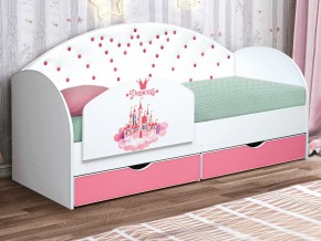 Кровать с продольной мягкой спинкой Корона №4 800х1600 мм розовая в Озёрске - ozyorsk.mebel74.com | фото 2