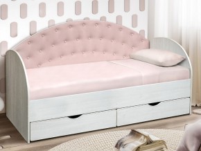 Кровать с продольной мягкой спинкой Софа №10 розовый 800х1600 в Озёрске - ozyorsk.mebel74.com | фото