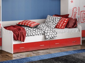 Кровать с ящиками Вега Алфавит Красный в Озёрске - ozyorsk.mebel74.com | фото