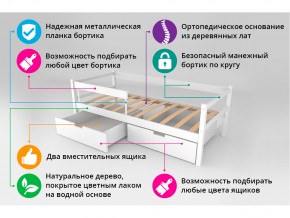 Кровать-тахта Svogen с ящиками и бортиком белый в Озёрске - ozyorsk.mebel74.com | фото 4