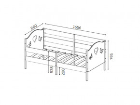 Кроватка-софа Сердечки-Бабочки 800х1600 мм в Озёрске - ozyorsk.mebel74.com | фото 2