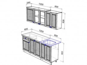 Кухня Хозяюшка 1800 деним в Озёрске - ozyorsk.mebel74.com | фото 2