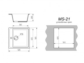 Кухонная мойка MS-21 в Озёрске - ozyorsk.mebel74.com | фото 2