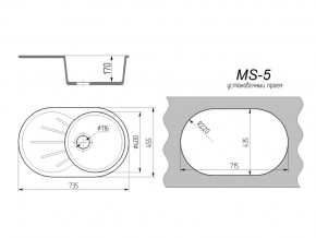 Кухонная мойка MS-5 в Озёрске - ozyorsk.mebel74.com | фото 2