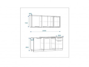 Кухонный гарнитур 11 Грецкий орех 1500 в Озёрске - ozyorsk.mebel74.com | фото 2