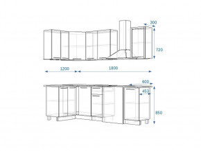 Кухонный гарнитур 13 Грецкий орех 1200*1800 левый в Озёрске - ozyorsk.mebel74.com | фото 2