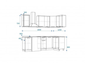 Кухонный гарнитур 13 Грецкий орех 1800*1200 правый в Озёрске - ozyorsk.mebel74.com | фото 2