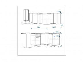 Кухонный гарнитур 14 Грецкий орех 1400*1200 правый в Озёрске - ozyorsk.mebel74.com | фото 2