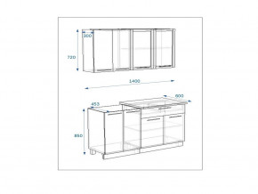 Кухонный гарнитур 4 Грецкий орех 1400 в Озёрске - ozyorsk.mebel74.com | фото 2