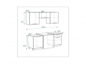 Кухонный гарнитур 6 Грецкий орех 1600 в Озёрске - ozyorsk.mebel74.com | фото 2