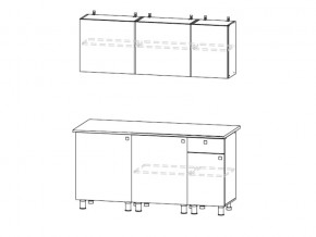 Кухонный гарнитур КГ 1 1600 Белый/Цемент светлый в Озёрске - ozyorsk.mebel74.com | фото 2