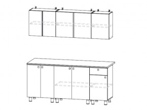 Кухонный гарнитур КГ 1 1800 Белый/Цемент светлый в Озёрске - ozyorsk.mebel74.com | фото 2